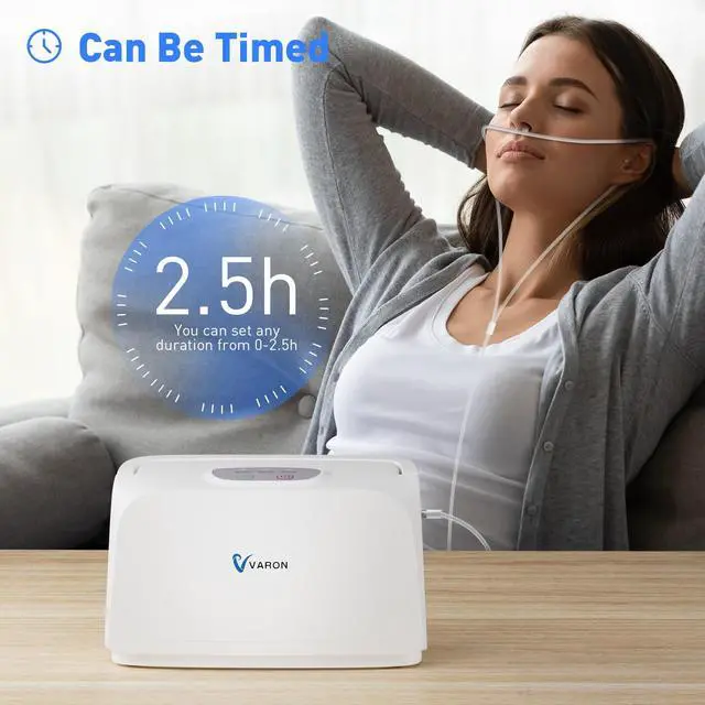 Alt view image 6 of 7 - Monport|Portable  Oxygen Concentrator,Oxygen Machine w/Battery & Car Adapter, 55dB Quiet Operation, 32.5% Concentration,3 Power Options, Built-in Handle, Carry Bag Included