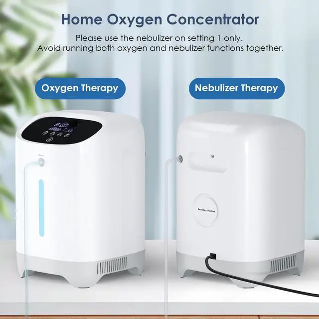 Alt view image 4 of 6 - Monport|7L/min Oxygen Concentrator with Nebulizer, 93% Purity, 45dB Ultra Quiet, Voice Assist & Remote Control, for Home Use (AC110V)