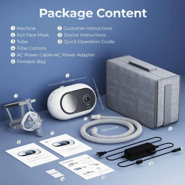 Alt view image 2 of 7 - Monport|CPAP Machine, Bilevel Positive Airway Pressure (BiPAP) Machine, 7 Therapy Modes APAP BIPAP S T ST VGPSS, with Humidifier, Full Face Mask, for Sleep Apnea, Snoring, Lung Dysfunction, Home Use