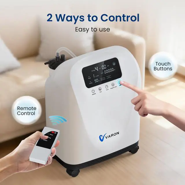 Alt view image 4 of 7 - Monport|VH-4 9L/min Home Oxygen Concentrator with Nebulizer, 90% Oxygen Concentration, Remote Control, Timer & Wheels for Elderly, Pregnant Women, Office Use