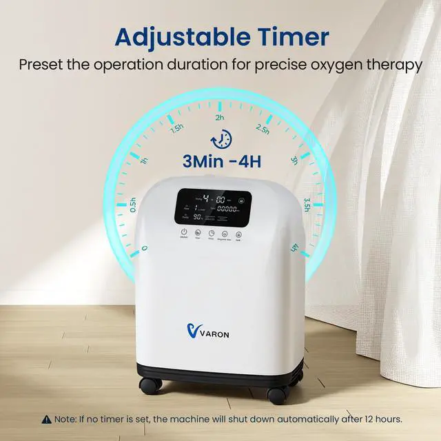 Alt view image 6 of 7 - Monport|VH-4 9L/min Home Oxygen Concentrator with Nebulizer, 90% Oxygen Concentration, Remote Control, Timer & Wheels for Elderly, Pregnant Women, Office Use
