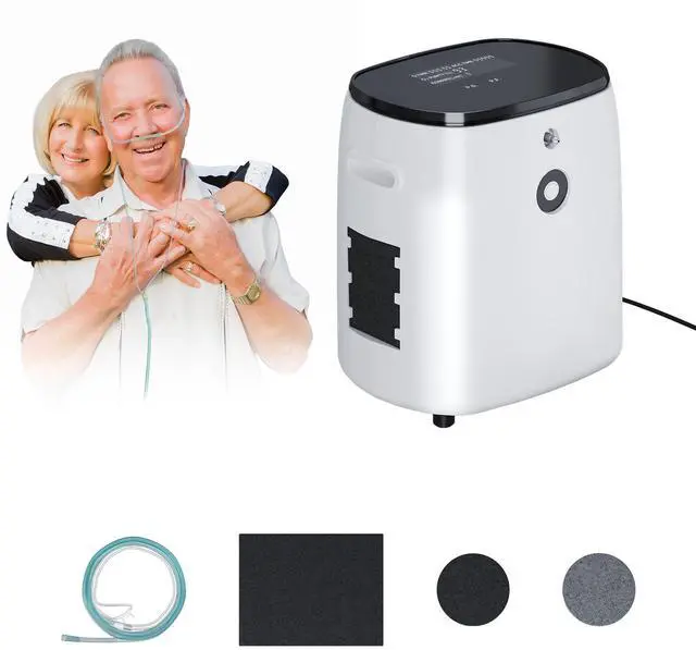 Main image of Monport|Home Oxygen Concentrator Adjustable 1-7 L/min Flow Up to 93% Oxygen Concentration 45dB Quiet LCD Display Home Use