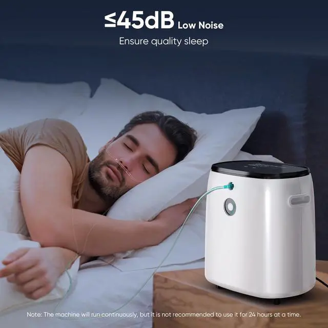 Alt view image 5 of 7 - Monport|Home Oxygen Concentrator Adjustable 1-7 L/min Flow Up to 93% Oxygen Concentration 45dB Quiet LCD Display Home Use