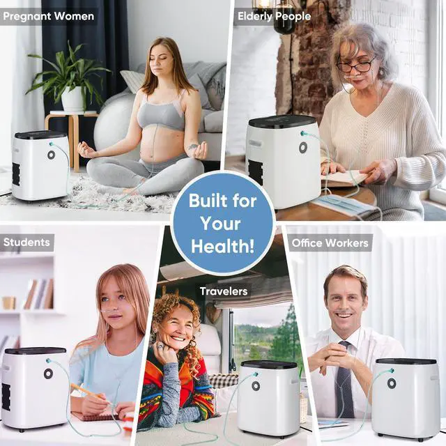 Alt view image 6 of 7 - Monport|Home Oxygen Concentrator Adjustable 1-7 L/min Flow Up to 93% Oxygen Concentration 45dB Quiet LCD Display Home Use