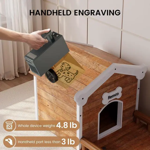 Alt view image 4 of 7 - Monport|6W Handheld Laser Engraver, 0.05mm High Precision Laser Cutter with Electric Lift Stand, Dual Red Light Focus, 600mm/s Fast Engraving Speed, Wi-Fi & USB Connection