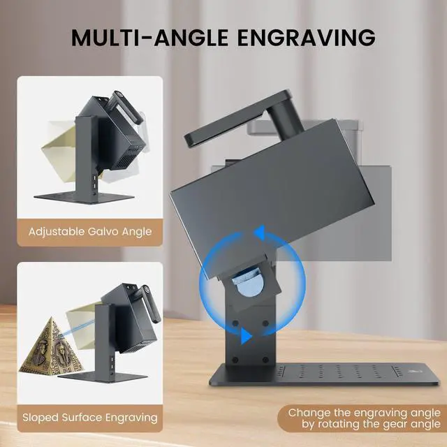 Alt view image 5 of 7 - Monport|6W Handheld Laser Engraver, 0.05mm High Precision Laser Cutter with Electric Lift Stand, Dual Red Light Focus, 600mm/s Fast Engraving Speed, Wi-Fi & USB Connection