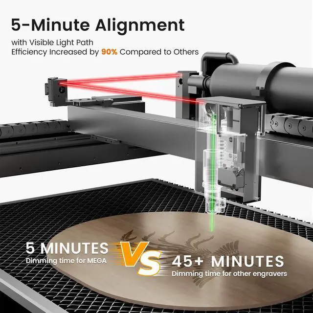 Alt view image 6 of 7 - Monport |70W Co2 Laser Engraver & Cutter with Intelligent Precision and Automation - MegaS