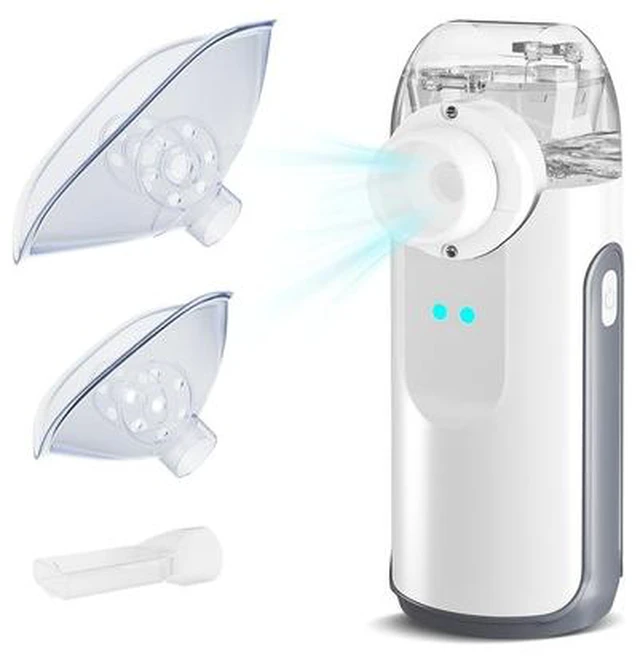 Main image of Monport | Portable Mesh Cool Mist Humidifier, 3 Mist Modes, Self-Clean Function, USB Rechargeable Battery, Quiet 50dB, Compact Mist Maker with Soft Face Covers & Mouthpiece