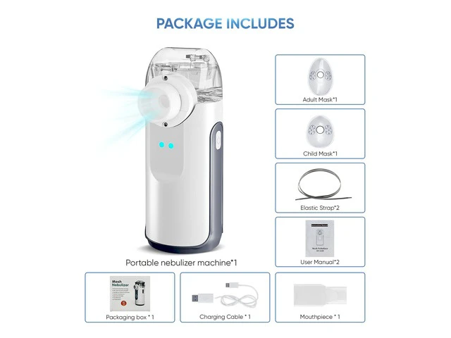 Alt view image 2 of 7 - Monport | Portable Mesh Cool Mist Humidifier, 3 Mist Modes, Self-Clean Function, USB Rechargeable Battery, Quiet 50dB, Compact Mist Maker with Soft Face Covers & Mouthpiece