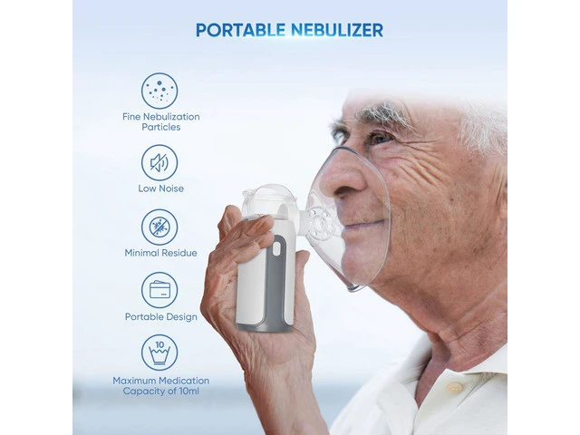 Alt view image 4 of 7 - Monport | Portable Mesh Cool Mist Humidifier, 3 Mist Modes, Self-Clean Function, USB Rechargeable Battery, Quiet 50dB, Compact Mist Maker with Soft Face Covers & Mouthpiece