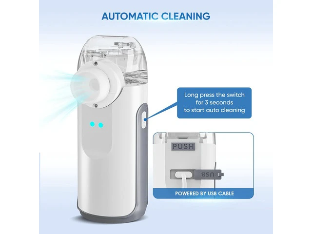 Alt view image 5 of 7 - Monport | Portable Mesh Cool Mist Humidifier, 3 Mist Modes, Self-Clean Function, USB Rechargeable Battery, Quiet 50dB, Compact Mist Maker with Soft Face Covers & Mouthpiece