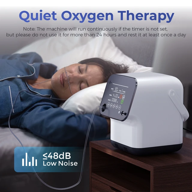 Alt view image 5 of 7 - Monport|Smart Oxygen-Enrichment Machine, 1-7L/min Adjustable Flow, Negative Ion Purification, Humidification, Timer & Remote Control, Quiet 48dB Indoor Air Freshener