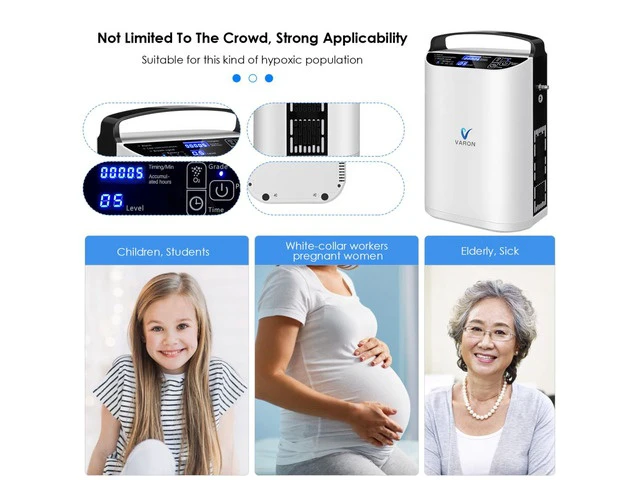 Alt view image 4 of 7 - Monport|Portable Pulse Oxygen Concentrator, 5 Adjustable Flow Levels, Dual Mode (Sensing Pulse & Constant Pulse), 90%±3% Purity, Detachable Battery, AC/DC Universal Power, Low Noise