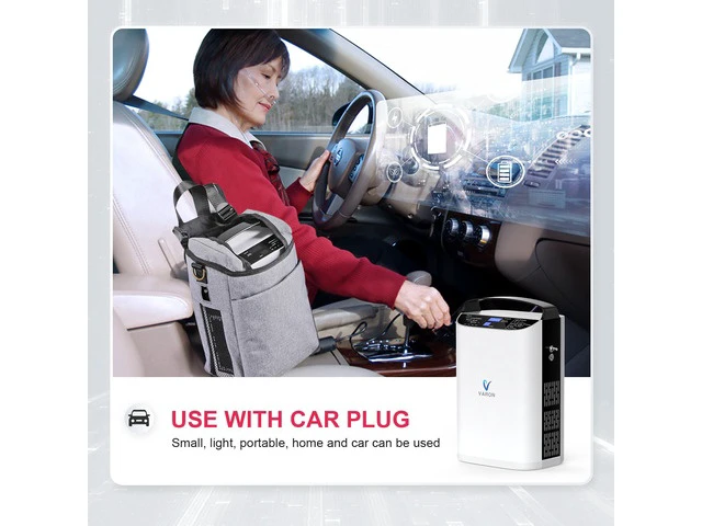 Alt view image 6 of 7 - Monport|Portable Pulse Oxygen Concentrator, 5 Adjustable Flow Levels, Dual Mode (Sensing Pulse & Constant Pulse), 90%±3% Purity, Detachable Battery, AC/DC Universal Power, Low Noise