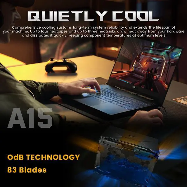 Alt view image 7 of 7 - ASUS TUF A15 15.6" FHD 144Hz Gaming Laptop, 64GB DDR5 RAM, 2TB SSD, AMD Ryzen 7 7435HS, GeForce RTX 3050 4GB GDDR6, Windows 11, RGB Backlit Keyboard, Webcam, Black, 128GB Docking Station Set