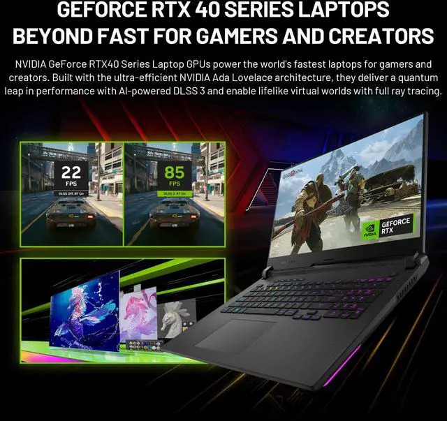 Alt view image 4 of 7 - ASUS ROG Strix G17 Gaming Laptop, 17.3" 240Hz QHD Display, 64GB DDR5, 2TB PCIe SSD, AMD Ryzen 9-7845HX, GeForce RTX 4060, Win 11 Pro, RGB Keyboard, Wi-Fi 6E, Gray, 160GB Docking Station Set