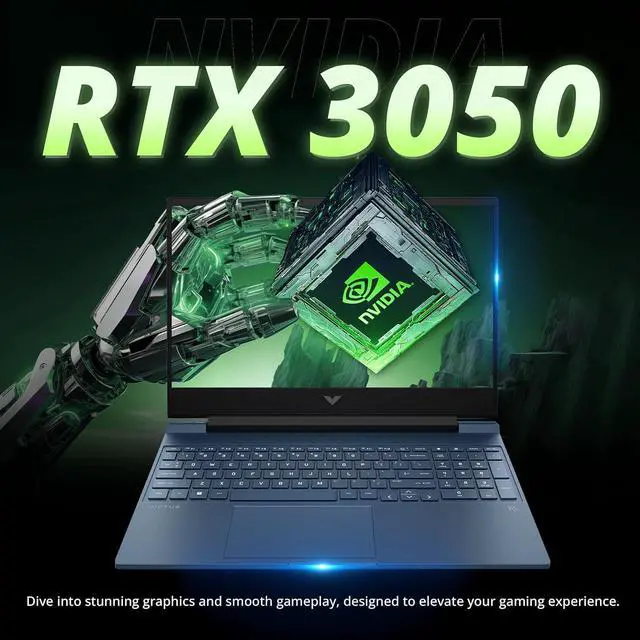 Alt view image 5 of 7 - HP Victus 15.6" Gaming Laptop, 144Hz Full HD IPS Display, Intel-i5 12450H, 8GB Memory, 512GB SSD + 160GB Docking Station Set, NVIDIA GeForce RTX 3050, Backlit Keyboard, Wi-Fi 6, Win 11 Pro, Blue