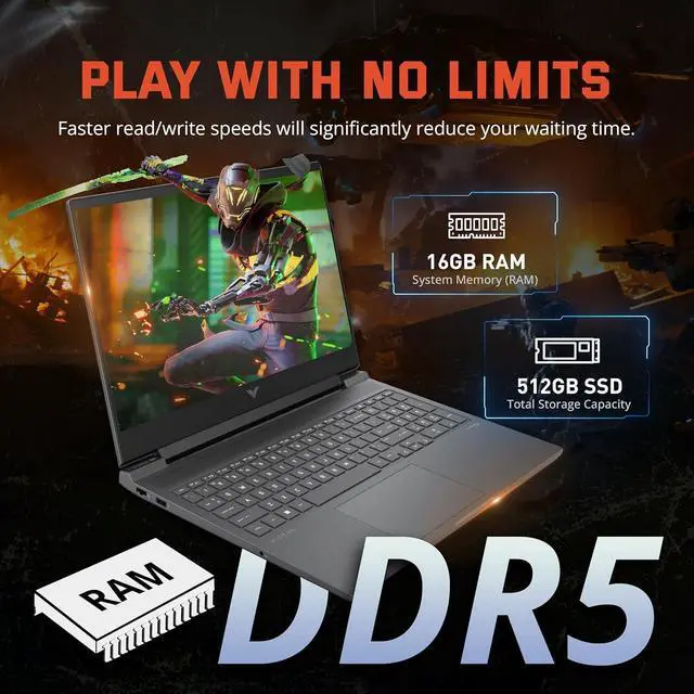 Alt view image 3 of 7 - HP Victus 16.1" Gaming Laptop, 144Hz FHD Anti-glare, AMD Ryzen 7-8845HS, 16GB DDR5, 512GB SSD + 160GB Docking Station, GeForce RTX 4070, Backlit Keyboard, FHD Camera, Wi-Fi 6, Win 11, Silver