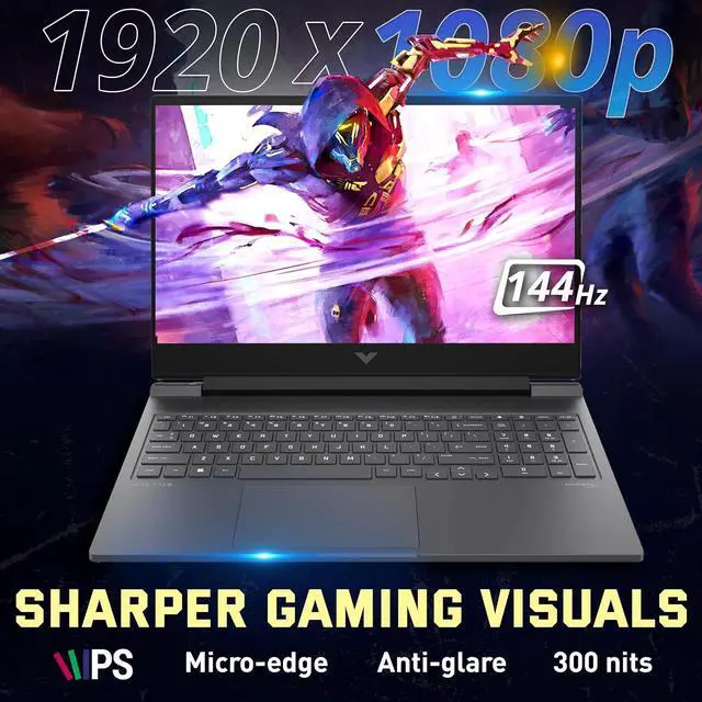 Alt view image 6 of 7 - HP Victus 16.1" Gaming Laptop, 144Hz FHD Anti-glare, AMD Ryzen 7-8845HS, 16GB DDR5, 512GB SSD + 160GB Docking Station, GeForce RTX 4070, Backlit Keyboard, FHD Camera, Wi-Fi 6, Win 11, Silver