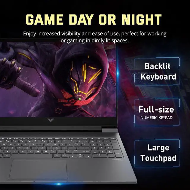 Alt view image 7 of 7 - HP Victus 16.1" Gaming Laptop, 144Hz FHD Anti-glare, AMD Ryzen 7-8845HS, 16GB DDR5, 512GB SSD + 160GB Docking Station, GeForce RTX 4070, Backlit Keyboard, FHD Camera, Wi-Fi 6, Win 11, Silver