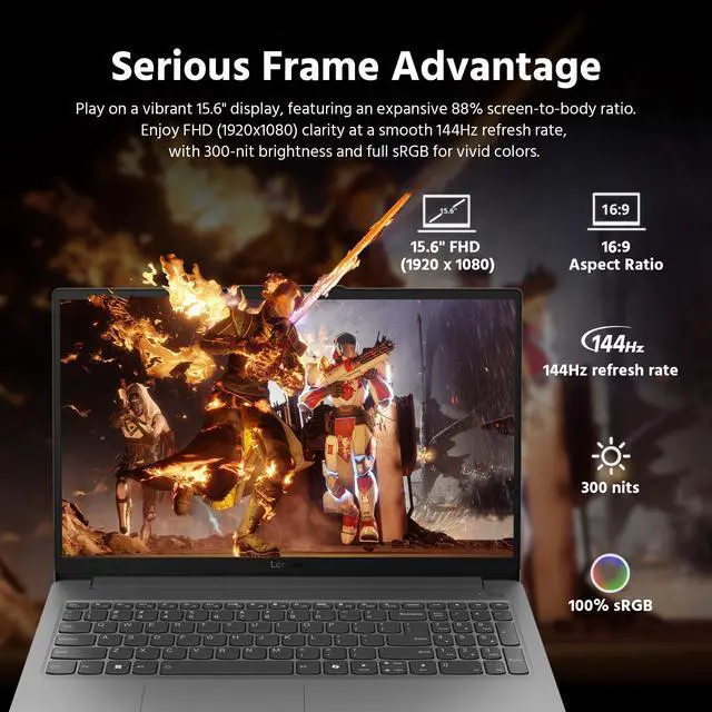 Alt view image 4 of 7 - Lenovo LOQ Essential 15.6" Gaming Laptop, 144Hz FHD IPS Display, 8GB DDR5 RAM, 512GB SSD, Intel i5-12450HX, NVIDIA GeForce RTX 2050 Graphics, Win 11, Wi-Fi 6, Gray, 128GB Docking Station Set