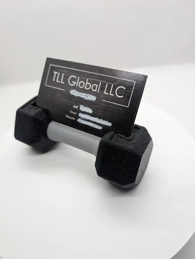Alt view image 3 of 3 - Novelty Dumbbell Business Card Holder, Office Business Card Displays,Desk Decorative Weightlifting Accessory for Gym Enthusiasts