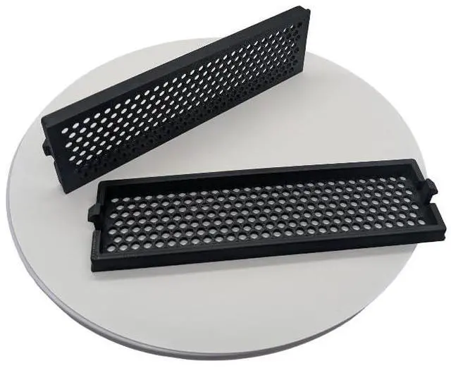 Main image of 2x - 5.25 inch optical drive bay cover vented hexagon small hex . black replacement computer tower parts.