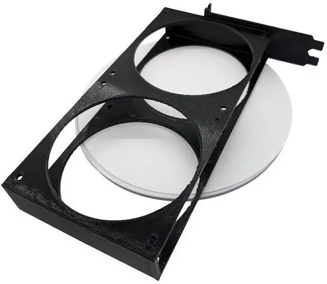 Alt view image 2 of 2 - PCIe Dual 120mm Fan Mount Version 2 beefier mount Black