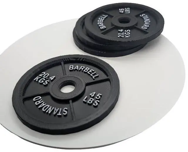 Main image of Barbell Coaster set of 4 drink coasters. Perfect for gym office.