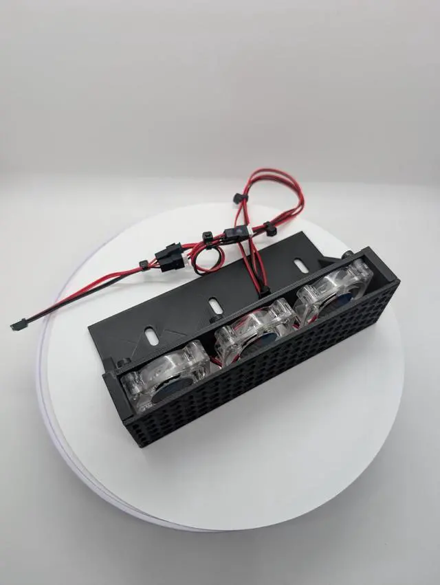 Alt view image 2 of 5 - 5.25 inch Black Fan Assembly fits optical drive bay vented hexagon sm.