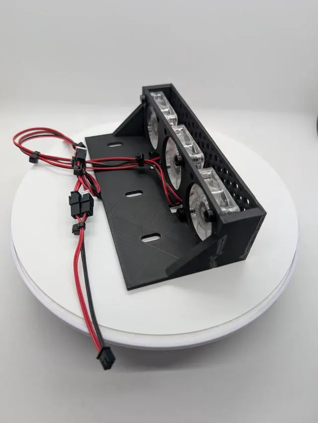 Alt view image 3 of 5 - 5.25 inch Black Fan Assembly fits optical drive bay vented hexagon sm.