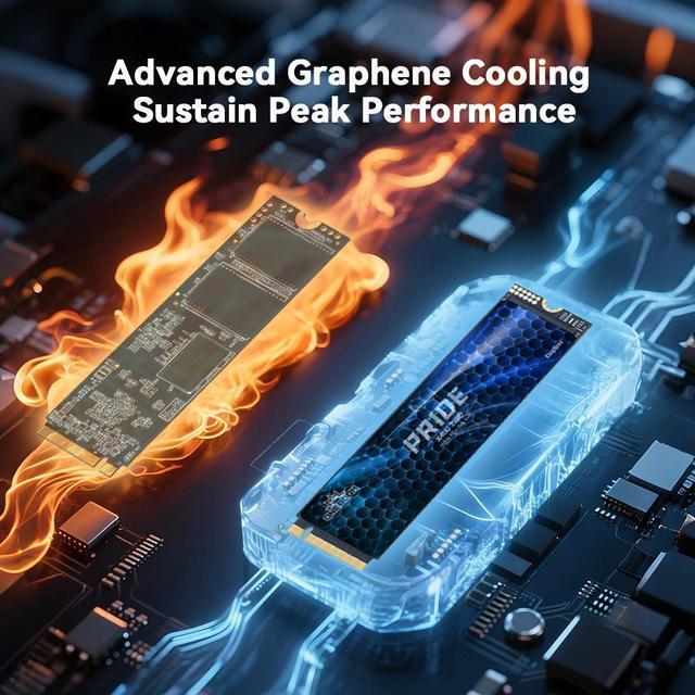 Alt view image 4 of 6 - ONEBOOM X400 2280 512GB M.2 NVMe PCIe 4.0 Gaming SSD, Speed Up to 7400MB/s, 3D NAND TLC, Internal Solid State Disk Compatible for PS5, M.2 2280 with Heatsink 512GB