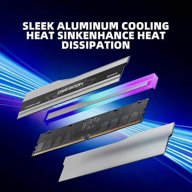 Alt view image 4 of 7 - ONEBOOM TEMPLAR DDR5 RGB 32GB (2 x 16GB) 288-Pin DIMM PC RAM 5600 (PC5 44800) Desktop Gaming Memory with Heatsink 32GB (2 x 16GB) DDR5 5600 (PC5 44800) CL38 1.35V