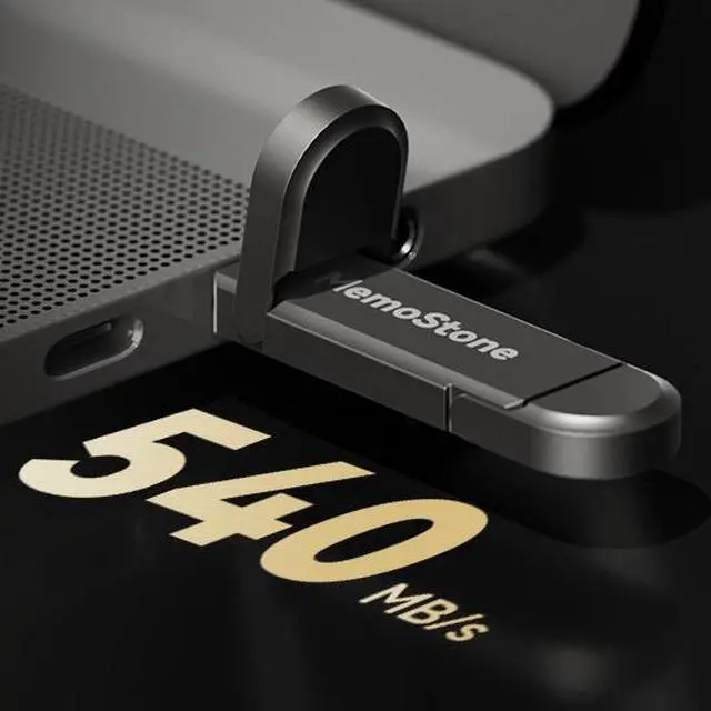 Alt view image 4 of 5 - MemoStone US4 Type-C USSD 1TB Flash Drive SSD Memory Stick, USB 3.1 Gen 2, 540MB/s External Solid State Disk, Type A & C 2-in -1 Dual Drive