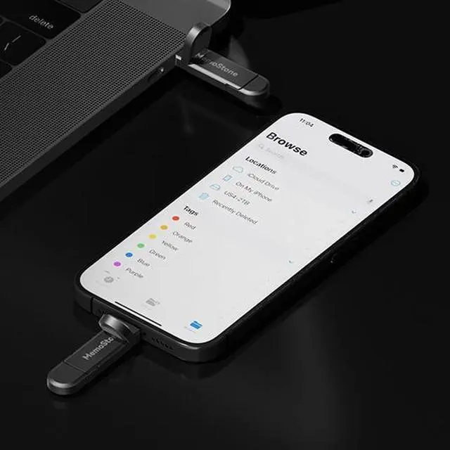 Alt view image 5 of 5 - MemoStone US4 Type-C USSD 1TB Flash Drive SSD Memory Stick, USB 3.1 Gen 2, 540MB/s External Solid State Disk, Type A & C 2-in -1 Dual Drive