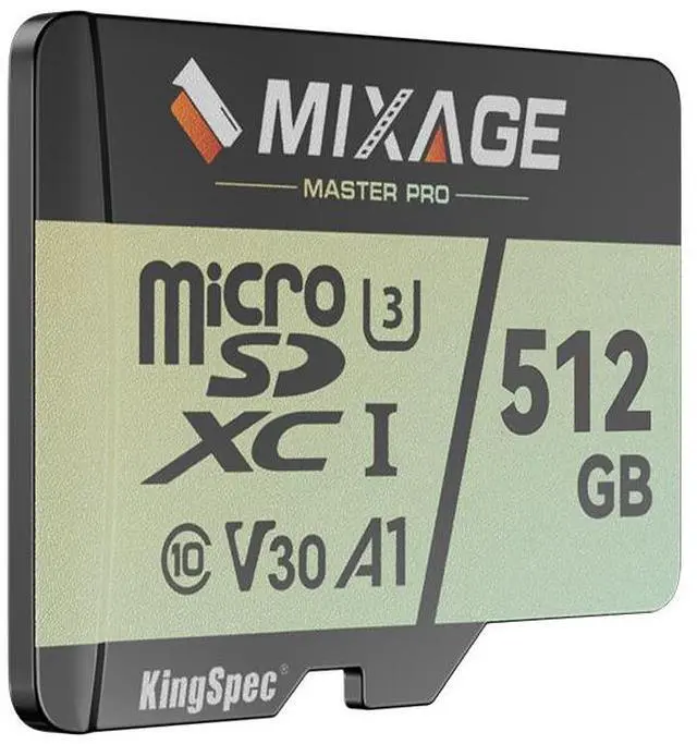 Alt view image 2 of 6 - MIXAGE 512GB microSDXC Memory Cards, UHS-I, V30, A1, 4K UHD Micro SD Card, Speed Up to 175MB/s, 3D NAND Flash MicroSD 512GB 1 Pack