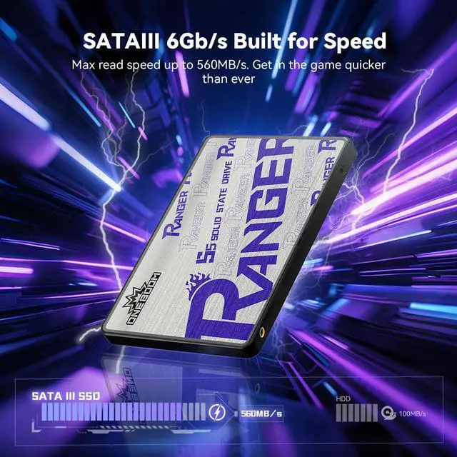 Alt view image 3 of 7 - ONEBOOM Gaming Series 2.5 inch SATA SSD 4TB Solid State Drive Internal 560MB/s SATA III 3D NAND Flash For PC, Laptop, Desktop 4TB