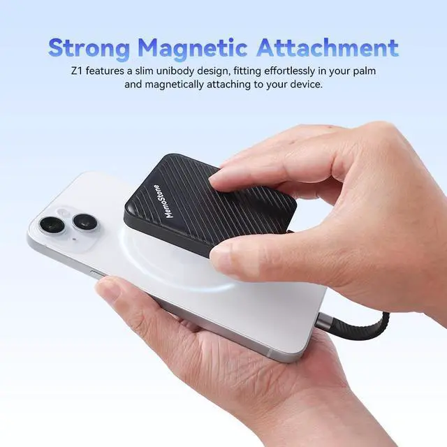 Alt view image 4 of 6 - MemoStone 256GB External SSD With Magnetic USB 3.1 Gen2 3D NAND Flash Portable Solid State Drive Type C Interface 520MB/s For Laptop, Mobile, Tablet