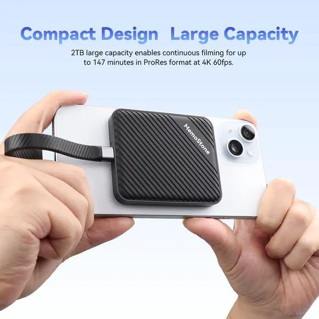 Alt view image 6 of 6 - MemoStone 256GB External SSD With Magnetic USB 3.1 Gen2 3D NAND Flash Portable Solid State Drive Type C Interface 520MB/s For Laptop, Mobile, Tablet