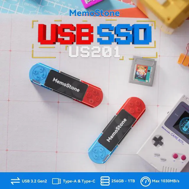 Alt view image 2 of 6 - MemoStone 256GB External SSD USB3.2 Gen2 Speed Up to 1030MB/s Portable Solid State Drive Dual Type C & Type A Interface 10Gbps For wide compatibility Device 1TB