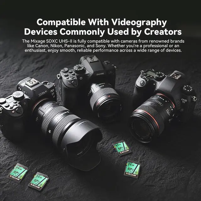 Alt view image 2 of 7 - MIXAGE 256GB 4K 8K Video Card UHS-I U3 V30 A1 Speed Up to 165MB/s SD Memory SDXC 256GB