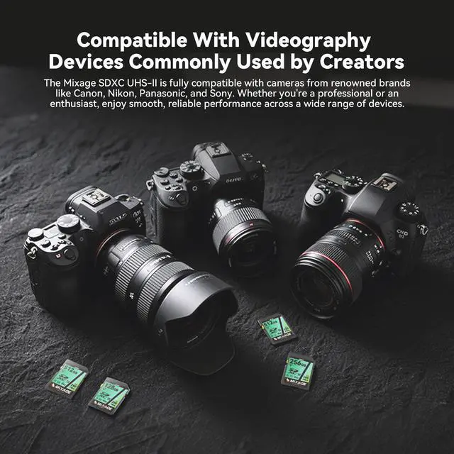 Alt view image 6 of 7 - MIXAGE 128GB SD Memory Card V60 UHS-II U3 A1 Speed Up to 280MB/s C10 SDXC for 4k/8k Video