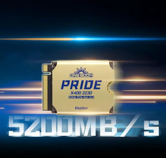 Alt view image 3 of 6 - ONEBOOM X400 2230 512GB M.2 NVMe PCIe 4.0 Gaming SSD, Speed Up to 5200MB/s, 3D NAND TLC, Internal Solid State Disk, M.2 2230 with Heatsink 512GB M.2 2230 w/ Heatsink 512GB