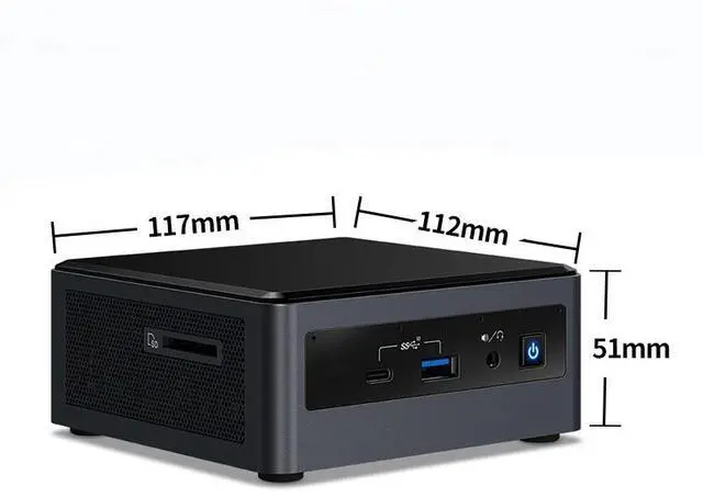 Alt view image 2 of 6 - Intel NUC 10 Mini PC,Frost Canyon NUC10i5FNHN,Win10 Pro Intel Core i5-10210U,Up to 4.2GHz Turbo,4 Cores,25W Intel UHD Graphics,WiFi6,Thunderbolt 3(16GB RAM+1TB NVME M.2 SSD)