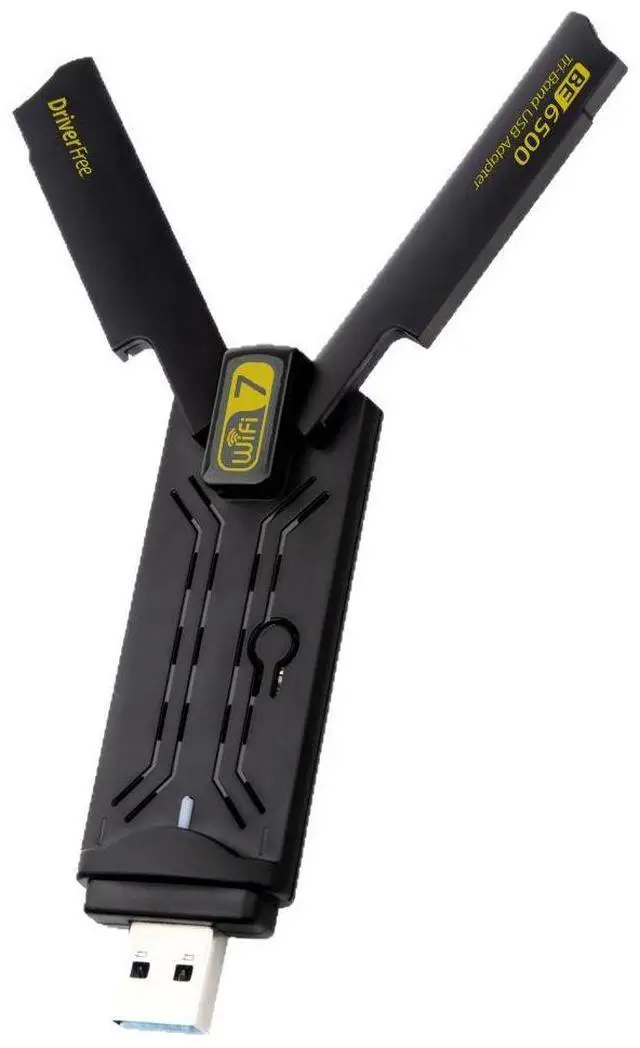 Alt view image 4 of 4 - New WiFi7 3-b and 6500M Gigabit desktop computer notebook UsB wireless network card d iver-free gaming with wall-penetrating