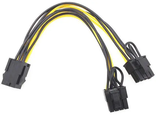 Alt view image 2 of 5 - 6-pin to dual 8-pin powersupply cable 6P to dual 8P 6P to 6+2 power supply cable 6P to 8P