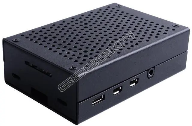 Alt view image 3 of 5 - Suitable for Raspbemy Pi4 (made of iron) with grid design and cooling fan, with a casing