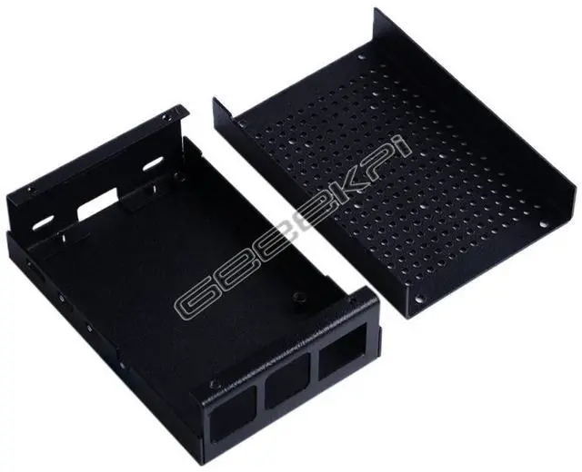 Alt view image 4 of 5 - Suitable for Raspbemy Pi4 (made of iron) with grid design and cooling fan, with a casing