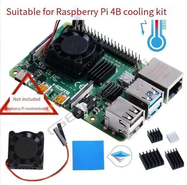 Main image of Suitable for Raspberry Pi 4B cooling fan kit