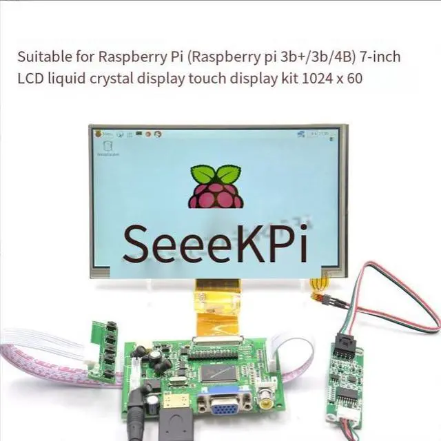 Main image of Suitable for Raspberry Pi 2/3/4 models. 7-inch LcD liquid crystal screen with touch display kit 1024 x 60